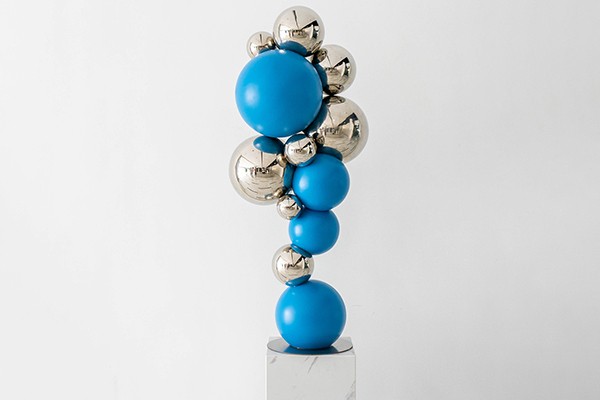 Modern Stainless Steel & Painted Sphere Sculpture | Luxury Abstract Art for Interiors